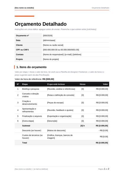 Modelos do Kit de Propostas e Contratos
